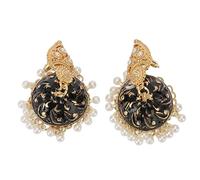 Jeanoko Indian Bell Earrings Dangle Style Gold Plated Accessory for