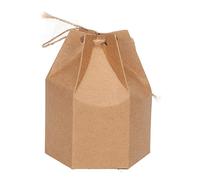 Jeanoko Kraft Paper Gift Boxes Set of 50 with Twine, Mini Lantern Hexagonal Design, Ideal for Wedding Parties, Durable and Eco-Friendly Material (HMS2212122)