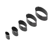 Jeanoko Leather Cutting Die Versatile Hollow Punching Tool for Handcraft, Set of 5 Incisive Oval Shape Die Punch Cutter for Leather Crafts, 20-60mm Long Shaft, for Crafting Goods, Alloy Steel