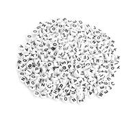 Jeanoko Letter Beads Cute Acrylic DIY Jewelry Making for Bracelet Necklace Key Chain Spell Words Gift Pre-Schoolers 500pcs A-Z White