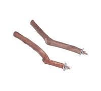 Jeanoko Natural Wood Bird Stand Perch Set of 2 for Parakeets Cockatiels Conures and Lovebirds - Safe Climbing Station