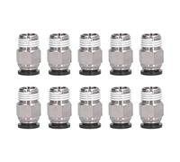 Jeanoko Pneumatic Quick Plug Connector Durable Brass 360° Rotatable for Automation Equipment 10 Pack (6-01)