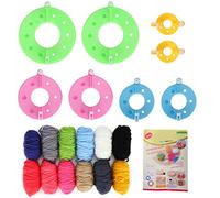 Jeanoko Pompom Maker, 12 Colors DIY Pompom Maker Four Sizes Improve Creativity Pompom Maker Kits for Adults for Pompomknitting Tools