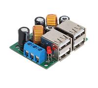 Jeanoko Power Converter Board with 4 USB Ports High Efficiency Module for Charging Devices DC 12V 24V 40V to 5V 5A Brass Interface