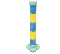Jeanoko Quartz Sand Perch Durable and Safe Beak Grinding Stand for Small Medium Birds Budgies Parakeets Cockatiels 16x2.2cm (Blue Yellow)