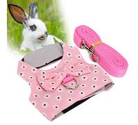 Jeanoko Rabbits Harness Vest Set with Lead, Soft and Breathable Design for Small Pets Walking, Fabric, S/M/L, 1xChest Strap 1xLeash (L)