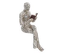Jeanoko Resin Reading Woman Figurine Innovative Lady Reading Pulp Molding Lady Reading Ornaments Bookshelf Ornaments for Home Decoration(F)