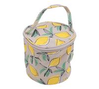 Jeanoko Round Yarn Storage Bag Portable Knitting Case for Crochet Lovers in Yellow 600D Oxford Cloth 1pc