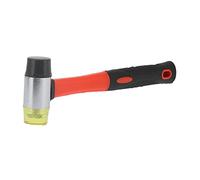 Jeanoko Rubber Mallet Small Double-Faced Hammer for Flooring Installation and Home Use, Fiberglass Handle, 40 Mm Diameter, Red