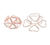 Jeanoko Shaped Paper Clips, 100pcs Metal Cute Paper Clips in Heart Double Layer 3D Rose Gold for File Classification, Bookmarks, Office Home Students