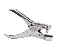 Jeanoko Single Hole Punch Effort Saving High Hardness for Paper ID Cards PVC Packaging, Chromed Metal 0.28in Diameter for Office School Home Use