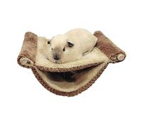 Jeanoko Small Animal Hanging Hammock Bed Soft Warm Cozy Double Layer Hammock for Squirrel Hamsters Plush Material (Coffee Color)