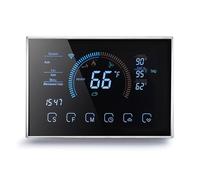 Jeanoko Smart Touch Screen Heat Pump Thermostat Programmable with APP Control for Air Ground Source Heat Pump, LCD Color Screen for Home Use, ABS PC Material (Black)