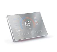 Jeanoko Smart Touch Screen Heat Pump Thermostat Programmable with APP Control for Air Ground Source Heat Pump, LCD Color Screen for Home Use, ABS PC Material (Brushed Silver)