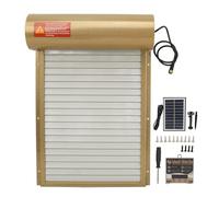 Jeanoko Solar Powered Automatic Chicken Coop Door with Timer, Sturdy Metal Frame, Protecting Poultry, for Chicken Duck Goose Farm Safety Equipment (Gold)