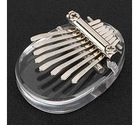 Jeanoko Thumb Piano 8 Keys Mini Portable Decorative Musical Instrument for Travel, School, and Parties, Transparent Acrylic, Heart-Shaped Crystal, 2.8" (Oval crystal)