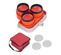 Jeanoko Total Station Prism High Precision 3 Heads Optical Glass Surveying Ranging Tool for Mapping 2.5in Dia for, Railway, Tunnel