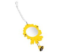 Jeanoko Toy Mirror Bright Colorful Design with Bells for Small Medium Sized Birds Acrylic and Metal 1 Unit