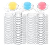 Jeanoko Wax Melt Molds, PET Transparent Separate Round Hanging Hole Design Wax Melt Molds, for DIY Candles Chocolates Soaps, Transparent, 1 Ounce 100PCS