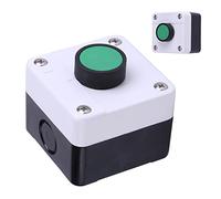 Jeanoko Weatherproof Push Button Switch Box, ABS One Button Control Switch, IP54 N O Momentary Start for Gate Opener Exit Door Access Indoor Outdoor Use