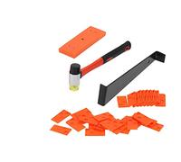 Jeanoko Wood Floor Installation Tools Complete Kit for Laminate Flooring with Rubber Hammer Tapping Block and 40 Spacers Durable Materials