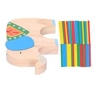 Jeanoko Wooden Stacking Elephants Blocks Educational Toy for Early Learning Kids' Play, 41-Piece Natural Wood Set