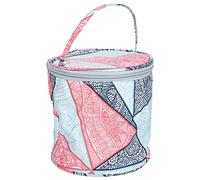 Jeanoko Yarn Storage Bag, Elegant Knitting Tote Bag Organizer for Carrying Crochet Accessories, Oxford Cloth, Ideal for Travel (Blue Geometry)