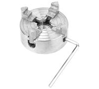 Jeanoko Z011A 4-Jaw Lathe Chuck Durable Zinc Alloy Single Action Clamp for Mini Metal Lathe Use