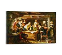JeanPainter's ArtworkLeon Gerome Painter's Artwork Signing The Mayflower Compact Posters Canvas Room Aesthetic Wall Art Prints Home Modern Decor 16x24inch(40x60cm)