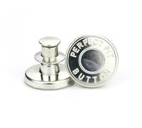 Jeans Buttons | 12 Pieces Removable Nailless Replacement Buttons 17mm Metal Reusable Adjustable Buttons for Loose Jeans