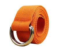 Jeans Double Ring D-button Canvas Casual Belt Women's and Men's Extended Belt 3.8 cm Width, 160cm