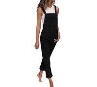 Jeans Dungarees Women's Jeans Dungarees Skinny Jeans Dungarees Slimline Women's Dungarees Casual Stretch Denim Dungarees for Women, Jeans Overalls With Pockets(Black,S)