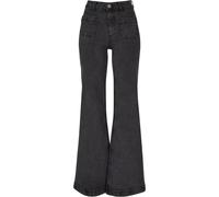 Urban Classics Vintage Flared Jeans Black 28 Woman