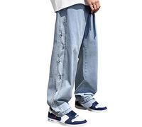 Jeans for Men Uk Loose Fit, Men's Trousers Denim Jeans for Men Uk Mens Jeans Loose Fit Fashion Straight Leg Stars Graphic Denim Pants Joggers Washed Relaxed Fit Goth Trousers High Streetwear Jeans Men