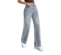 Jeans for Women UK Ladies Jeans Women's Fashion Baggy Womens Trousers Elasticated Waist Straight Leg Joggers Stretch Denim Pants Outdoors,Travel,Work,Leisure,Sports,Daily Life