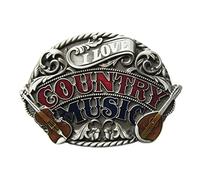 JEAN'S FRIEND Vintage Enamel I Love Western Country Music Belt Buckle also Stock in US
