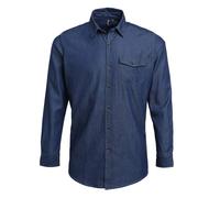 Jeans Stitch Denim Long Sleeve Shirt 100% Cotton by Premier