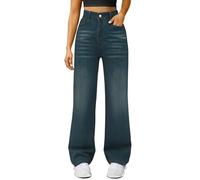 Jeans Women's Baggy Y2k Boyfriend Jeans Low Waist Denim Trousers Vintage Jeans Loose Fit Casual Trousers for Teenage Girls Women's Jeans Stretch Indoor/Outdoor Use, Blue-A, S