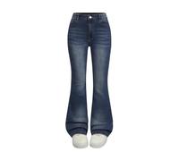 Jeans Women's Wide Leg Jeans Large Size Bootcut Jeans High Waist Bell Bottom Slim Fit Flared Trousers Stretch Casual Trousers Teenager Y2K Denim Trousers with Pockets, blue, 140 cm