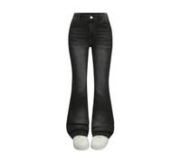 Jeans Women's Wide Leg Jeans Large Size Bootcut Jeans High Waist Bell Bottom Slim Fit Flared Trousers Stretch Casual Trousers Teenager Y2K Denim Trousers with Pockets, gray, 140 cm