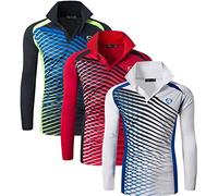 jeansian Men's Sport Long Sleeves Polo T-Shirts Wicking Running Tee Shirt LA307 PackA L
