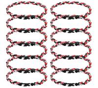 JEANUE 12Pack Baseball Necklaces for Boys, 18inches Braided Rope Tornado Titanium Sports Necklaces, Ideal for Baseball Team Gifts, Party Favors, Baseball Accessories Drip,Multi-Color, 18inch, Nylon