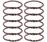 JEANUE 12Pack Baseball Necklaces for Boys, 18inches Braided Rope Tornado Titanium Sports Necklaces, Ideal for Baseball Team Gifts, Party Favors, Baseball Accessories Drip,Multi-Color, 18inch, Nylon