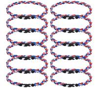 JEANUE 12Pack Baseball Necklaces for Boys, 18inches Braided Rope Tornado Titanium Sports Necklaces, Ideal for Baseball Team Gifts, Party Favors, Baseball Accessories Drip,Multi-Color, 18inch, Nylon