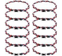 JEANUE 12Pack Baseball Necklaces for Boys, 18inches Braided Rope Tornado Titanium Sports Necklaces, Ideal for Baseball Team Gifts, Party Favors, Baseball Accessories Drip,Multi-Color, 18inch, Nylon