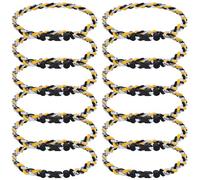 JEANUE 12Pack Baseball Necklaces for Boys, 18inches Braided Rope Tornado Titanium Sports Necklaces, Ideal for Baseball Team Gifts, Party Favors, Baseball Accessories Drip,Multi-Color, 18inch, Nylon