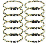 JEANUE 12Pack Baseball Necklaces for Boys, 18inches Braided Rope Tornado Titanium Sports Necklaces, Ideal for Baseball Team Gifts, Party Favors, Baseball Accessories Drip,Multi-Color, 18inch, Nylon