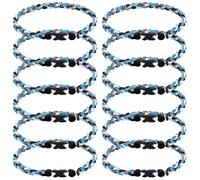 JEANUE 12Pack Baseball Necklaces for Boys, 18inches Braided Rope Tornado Titanium Sports Necklaces, Ideal for Baseball Team Gifts, Party Favors, Baseball Accessories Drip,Multi-Color, 18inch, Nylon