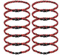 JEANUE 12Pack Baseball Necklaces for Boys, 18inches Braided Rope Tornado Titanium Sports Necklaces, Ideal for Baseball Team Gifts, Party Favors, Baseball Accessories Drip,Multi-Color, 18inch, Nylon