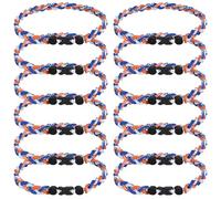 JEANUE 12Pack Baseball Necklaces for Boys, 18inches Braided Rope Tornado Titanium Sports Necklaces, Ideal for Baseball Team Gifts, Party Favors, Baseball Accessories Drip,Multi-Color, 18inch, Nylon